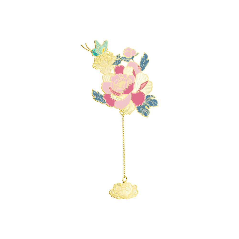 Custom Metal Flower Bookmark Soft Enamel Bookmarks Customed Shape Package