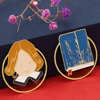 Custom Glossy Gold Soft Enamel Bookmark Metal Bookmarks Custom Shape