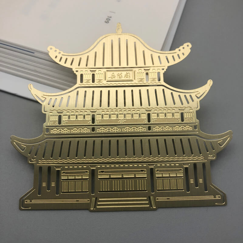 Custom Brushed Bookmark Brass Bookmarks Pavilion Shape Custom Package