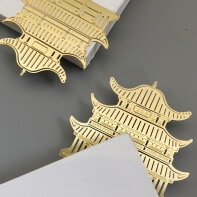 Custom Brushed Bookmark Brass Bookmarks Pavilion Shape Custom Package