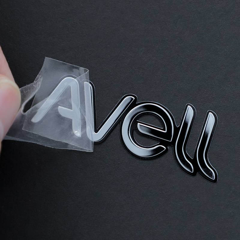 Custom Metal Letters 3D Nickel Decal Label Stickers Black Metal Sticker
