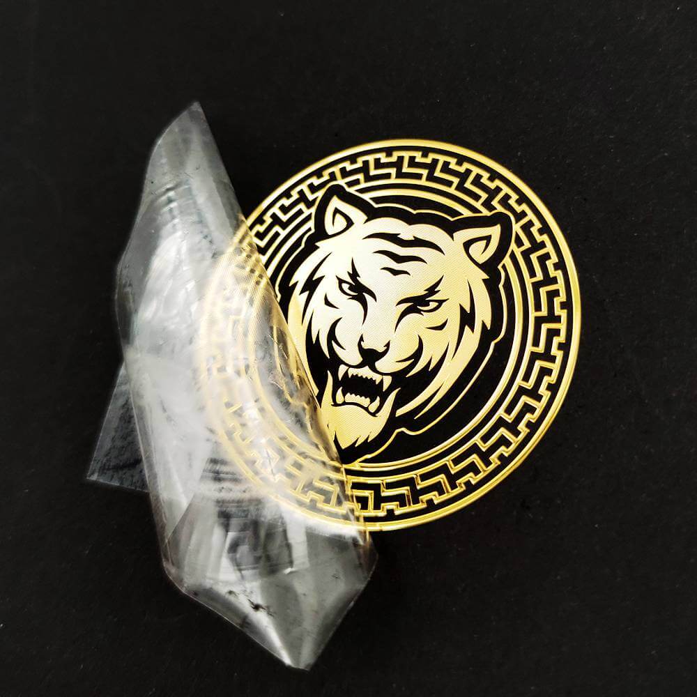 Custom High Quality Glossy Gold Label Waterproof Transfer Sticker