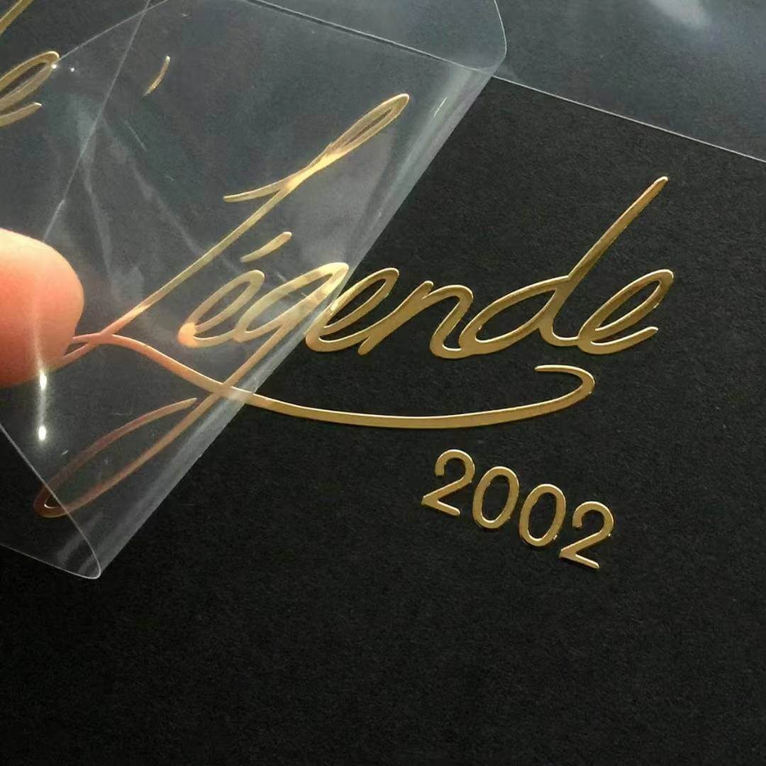 Custom High Quality Glossy Gold Label Waterproof Transfer Sticker