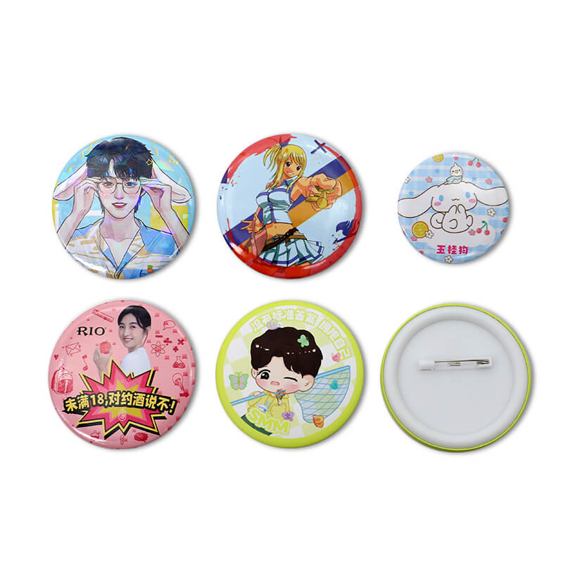 XIEXING Custom Cheap Brooch Badge Pins Tinplate Pin Low MOQ Metal Badge Tinplate