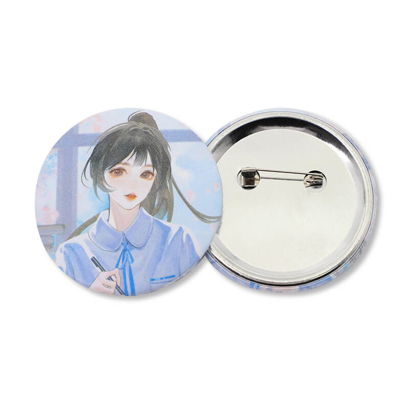 Manufacturer Custom Cheap Bottle Pin Badges High Quality Print Tinplate Bottle O