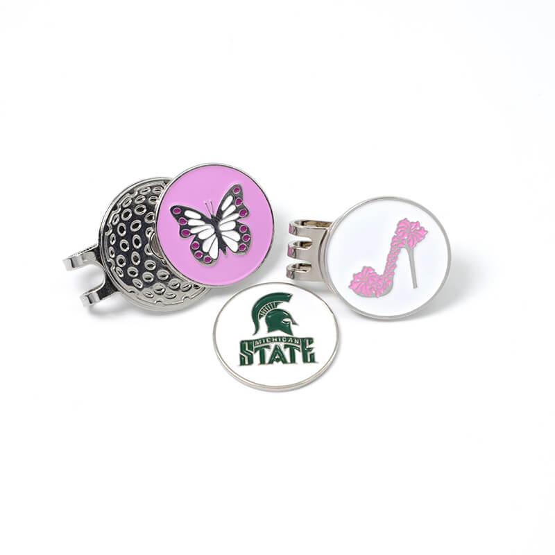 Hot Sale Golf Metal Accessories Product Custom Enamel Logo for Golf Hat Clip