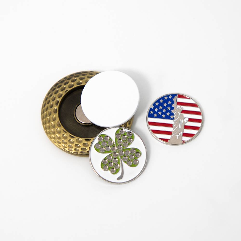 Manufacturer Custom Metal Zinc Alloy New Design Magnetic Golf Ball Marker