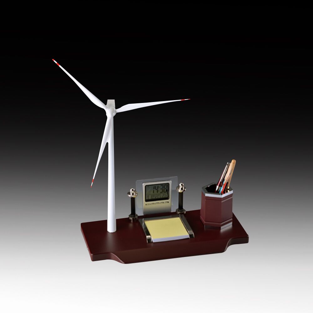 Wind Turbine Model Award Plaque Business Gift Trophy Renewable Energy