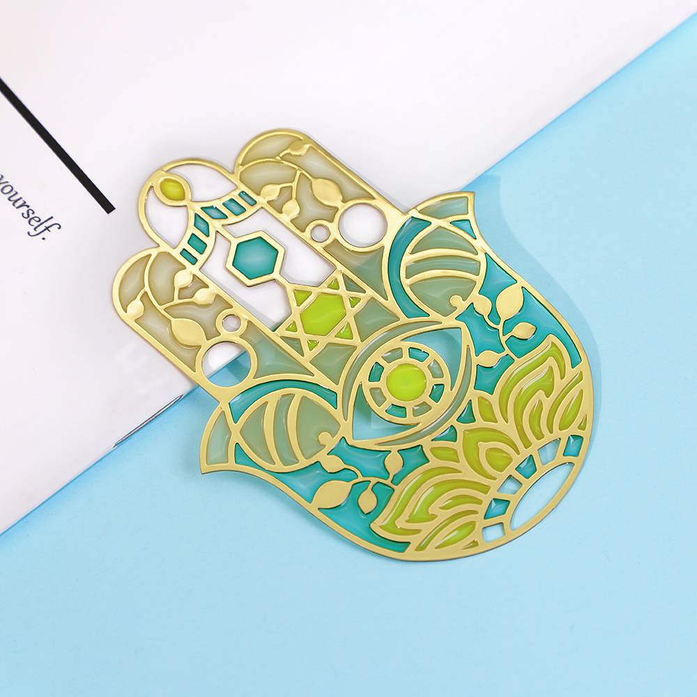 Custom Your Own Design New Design Metal Color Transparent Enamel Bookmark