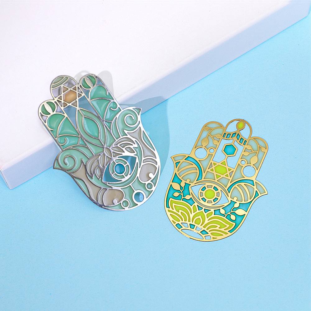 Custom Your Own Design New Design Metal Color Transparent Enamel Bookmark