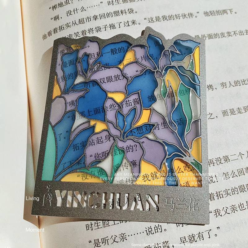 New Product Metal Colorful Translucent Enamel Bookmark Custom Hollow Bookmark