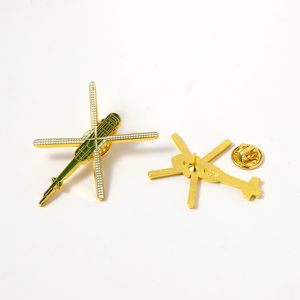 Custom Helicopter Shape Enemel Pin Personalised Airplane Pin Metal Enamel Badges