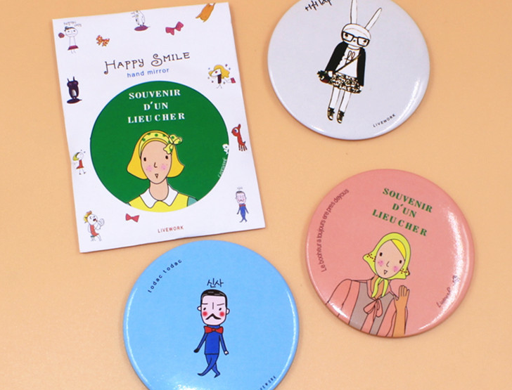 Convex Mirror Mini Cosmetic Lippan Art Custom Design Luxury Badges