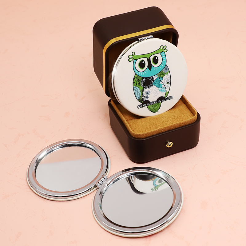Personalized Custom Double-Sided Portable Pocket Makeup Vanity Compact Mirror