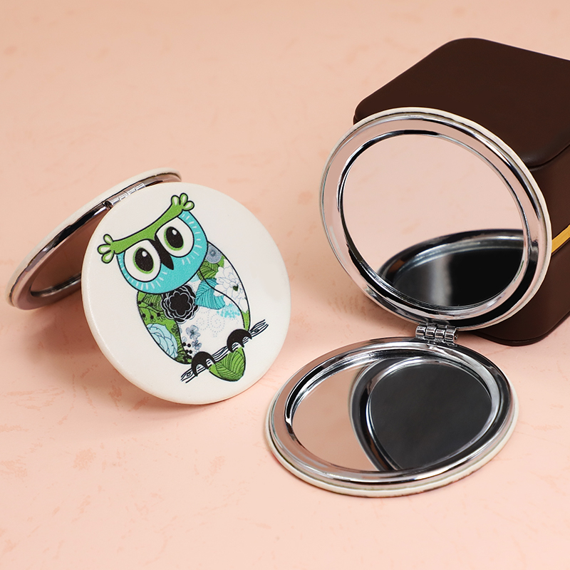 Personalized Custom Double-Sided Portable Pocket Makeup Vanity Compact Mirror