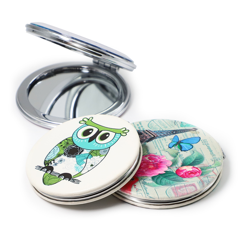 Personalized Custom Double-Sided Portable Pocket Makeup Vanity Compact Mirror