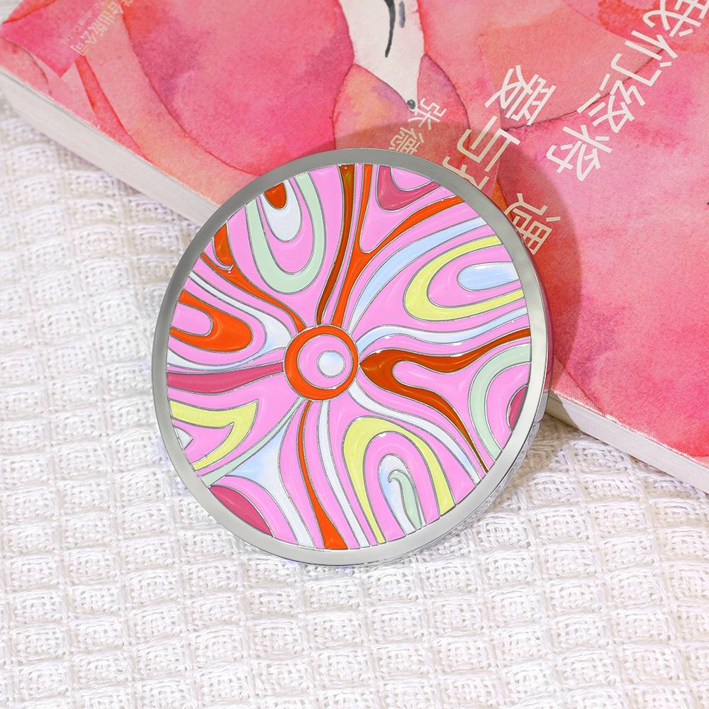 Customized Logo Pink Mini Pocket Makeup Mirror