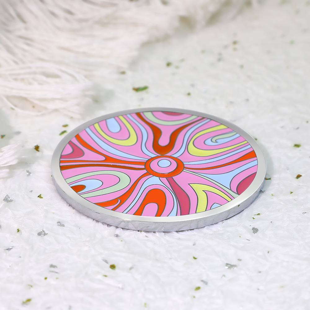 Customized Logo Pink Mini Pocket Makeup Mirror