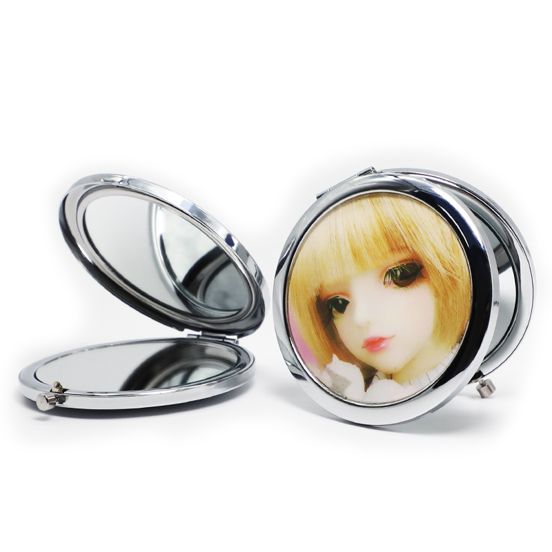 Wholesale Custom Portable Double-sided Folding High-Grade Round Cosmetic Mirror 