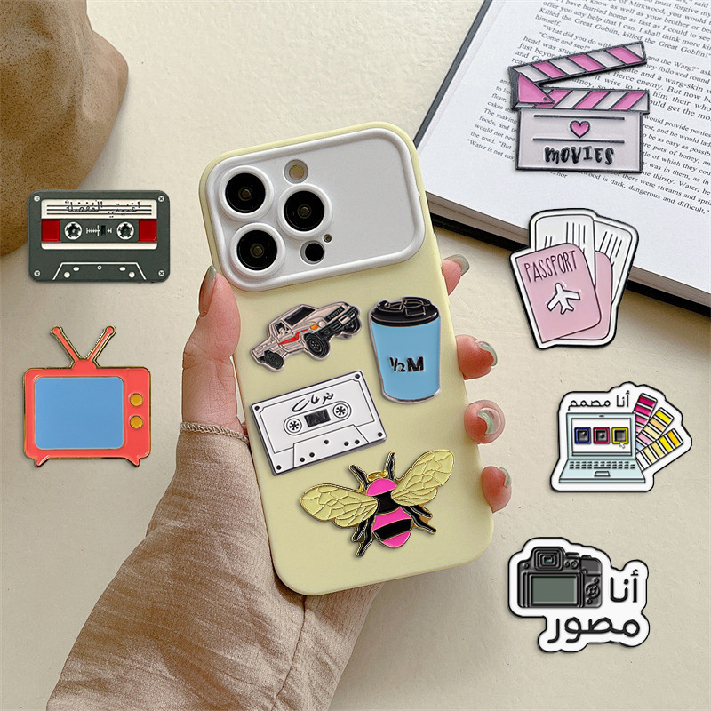 Custom Design Palestine Metal Zinc Alloy Sticker Enamel Phone Sticker Lapel Pin
