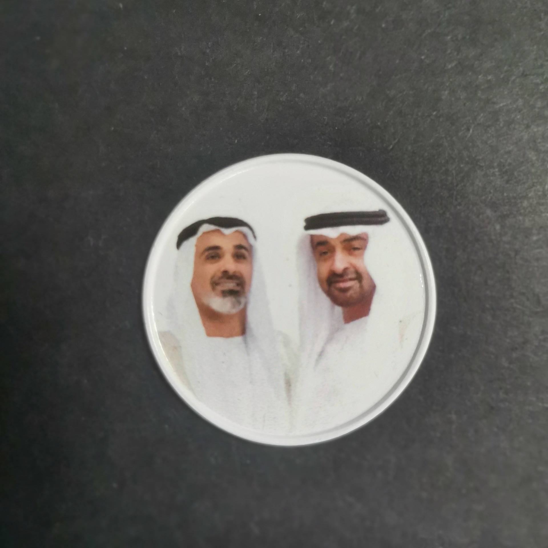 OEM Custom Metal Sticker Enamel Pin Badge for Phone Case Cover Saudi UAE Market 