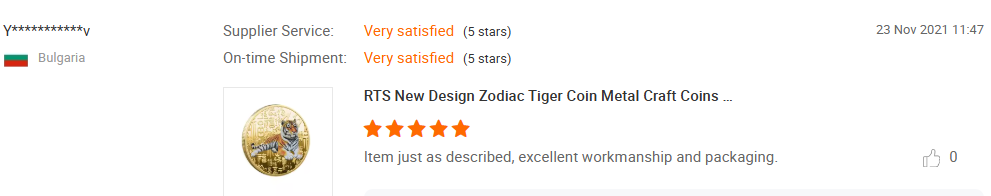 Customer's Reviews from Bilgaria Coin
