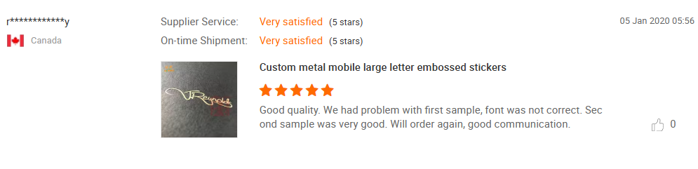 Customer's Reviews from Canada Metal Decal