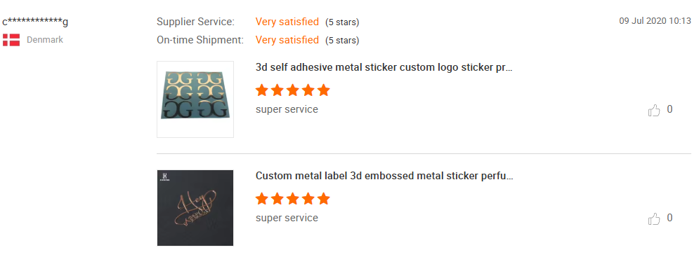 Customer's Reviews from Denmark Electroplated Sticker