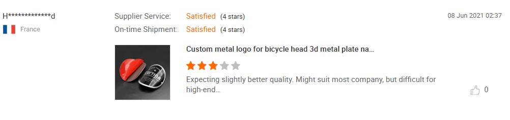 Customer's Reviews from France Metal Plate
