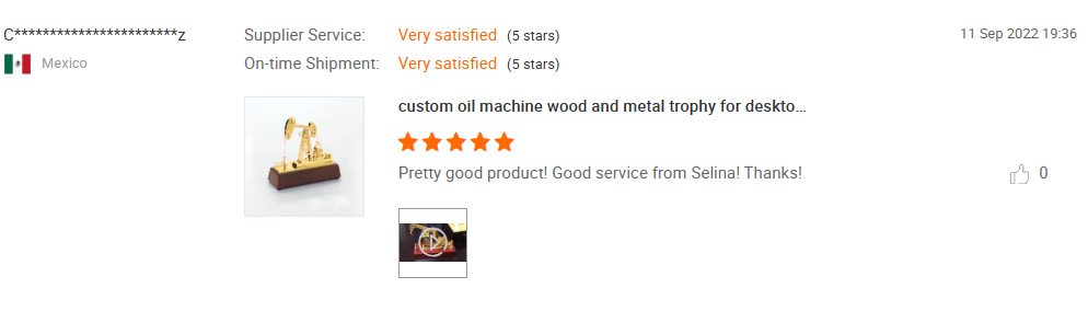Customer's Reviews from Mexico Oil Trophy
