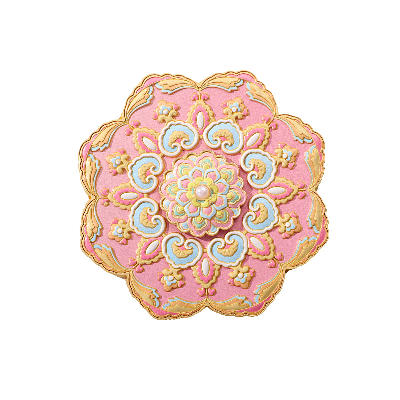 Wholesale Price Embossed 3D Craft Metal Mini Pocket Cosmetic Makeup Mirror