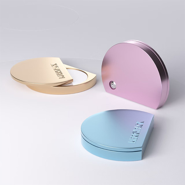 Colorful Solid Perfume Compact Mini Metal Zinc Alloy Cosmetic Balm Blush Box