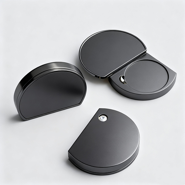 Customized Embossed Logo Black Irregular Lip Balm Case Exquisite Metal Container