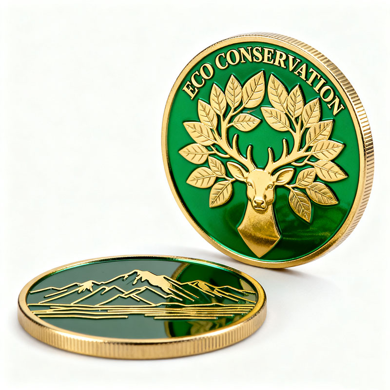 Custom Metal Zinc Alloy Souvenir Coins with Embossed Enamel with Box Metal Coin