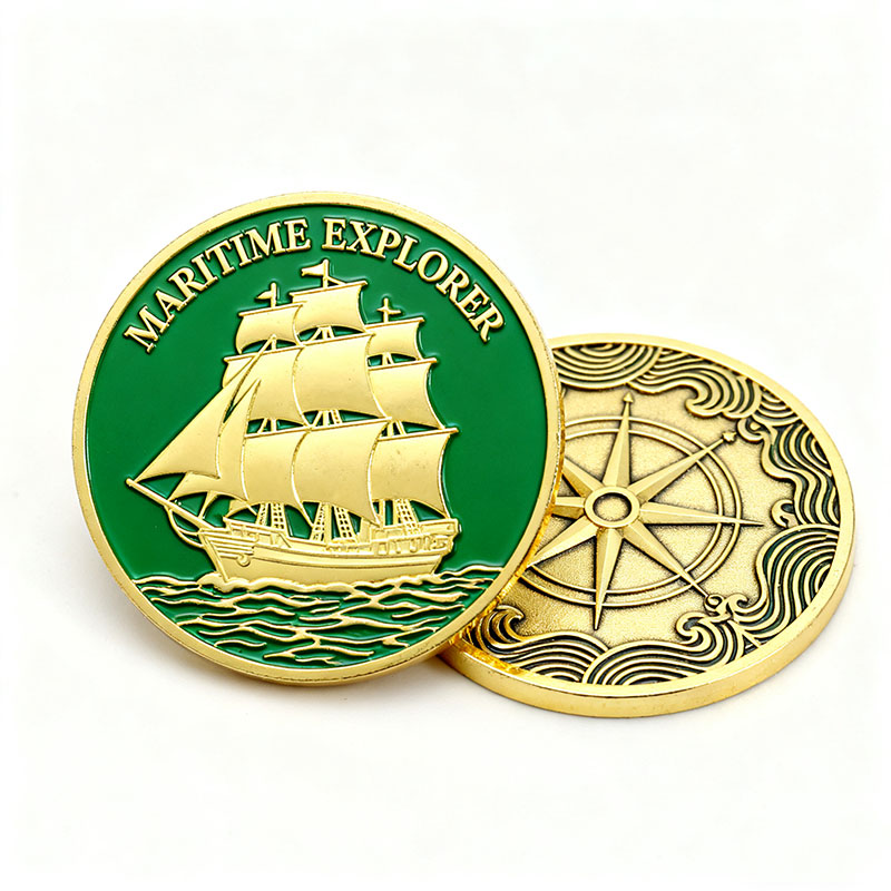 Custom Metal Zinc Alloy Souvenir Coins with Embossed Enamel with Box Metal Coin