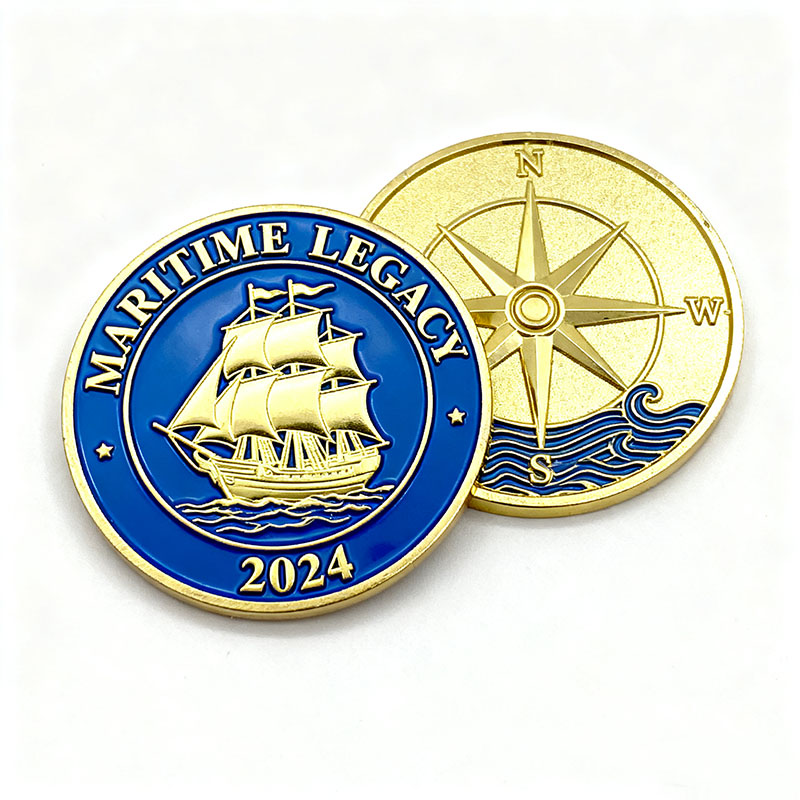 Custom Round Metal Engraved 3D Plated Enamel Souvenir Coins Challenge Coins