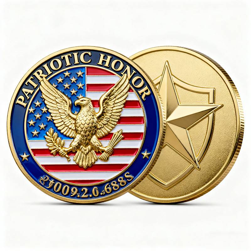Gold Plated Commemorative Coin Collectible Metal Craft Souvenir Coin With OPP 