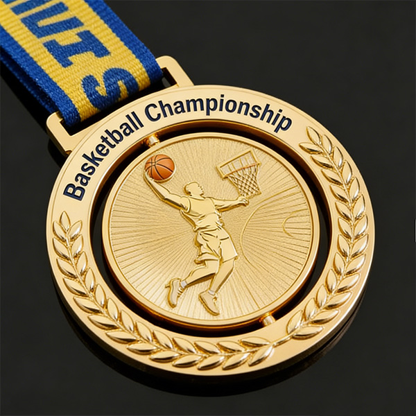 Customised Gold Silver Copper Basketball Metal Medals Sports Raise Logo