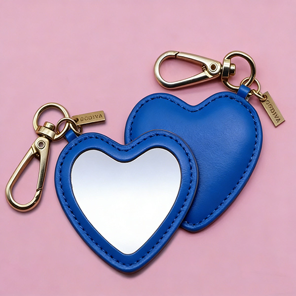 Valentine's Day Gift  Personalised Shaped Pocket Mirror PU Leather Custom Logo 