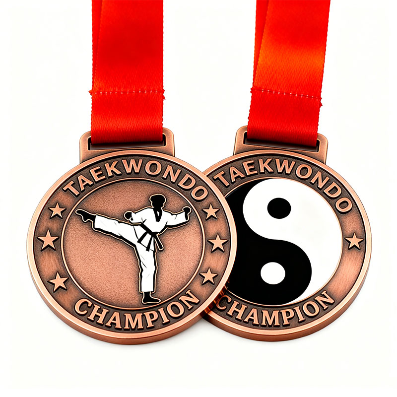 Custom Medals and Ribbons Taekwondo Sports Medals with UV Logo